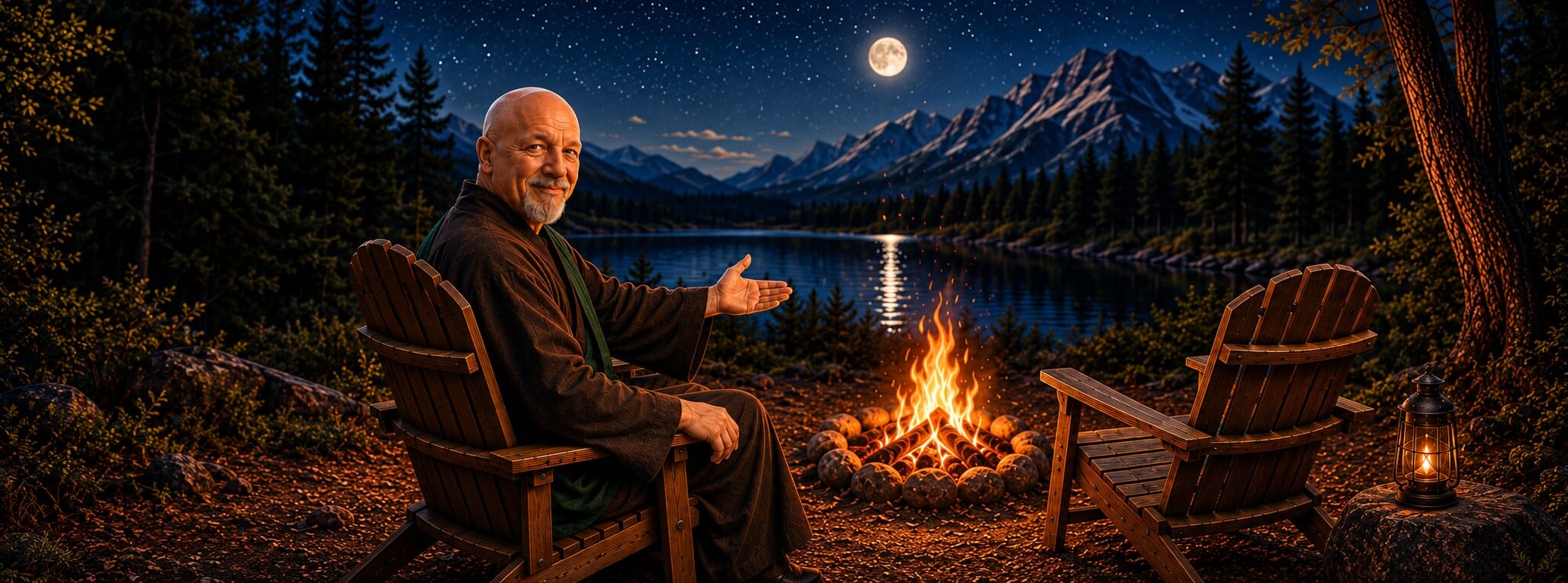 Fa Jian welcoming a new member to the Campfire